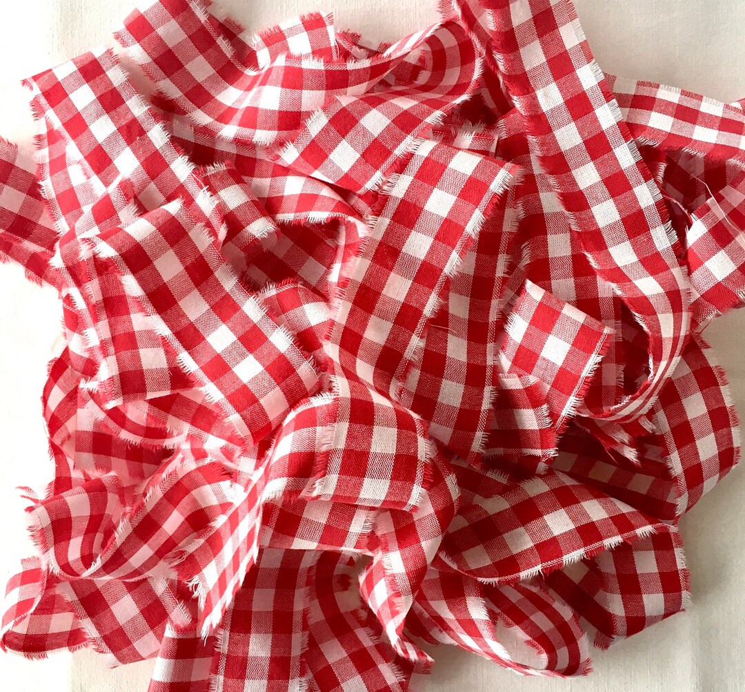 Plaid Fabric for Christmas Décor Gingham Fabric Strips for Etsy