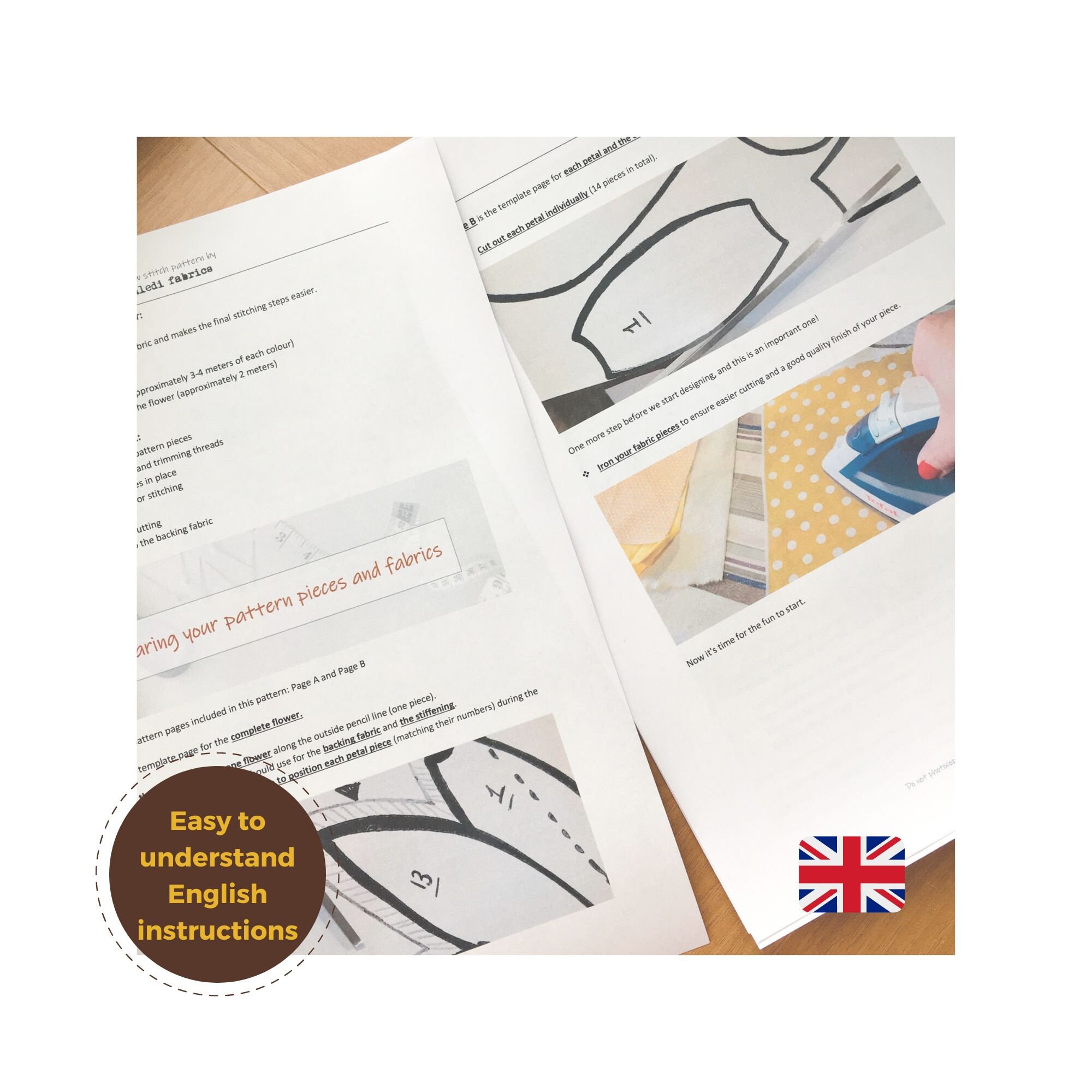 Slow Stitch Digital Pattern, Embroidery Pattern for Beginner, Flower