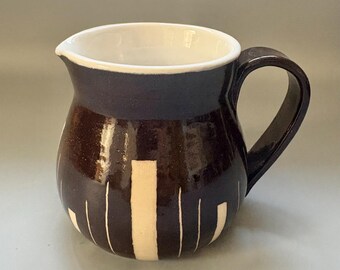 Handmade Ceramic Jug: Dark Chocolate Art Decor Design