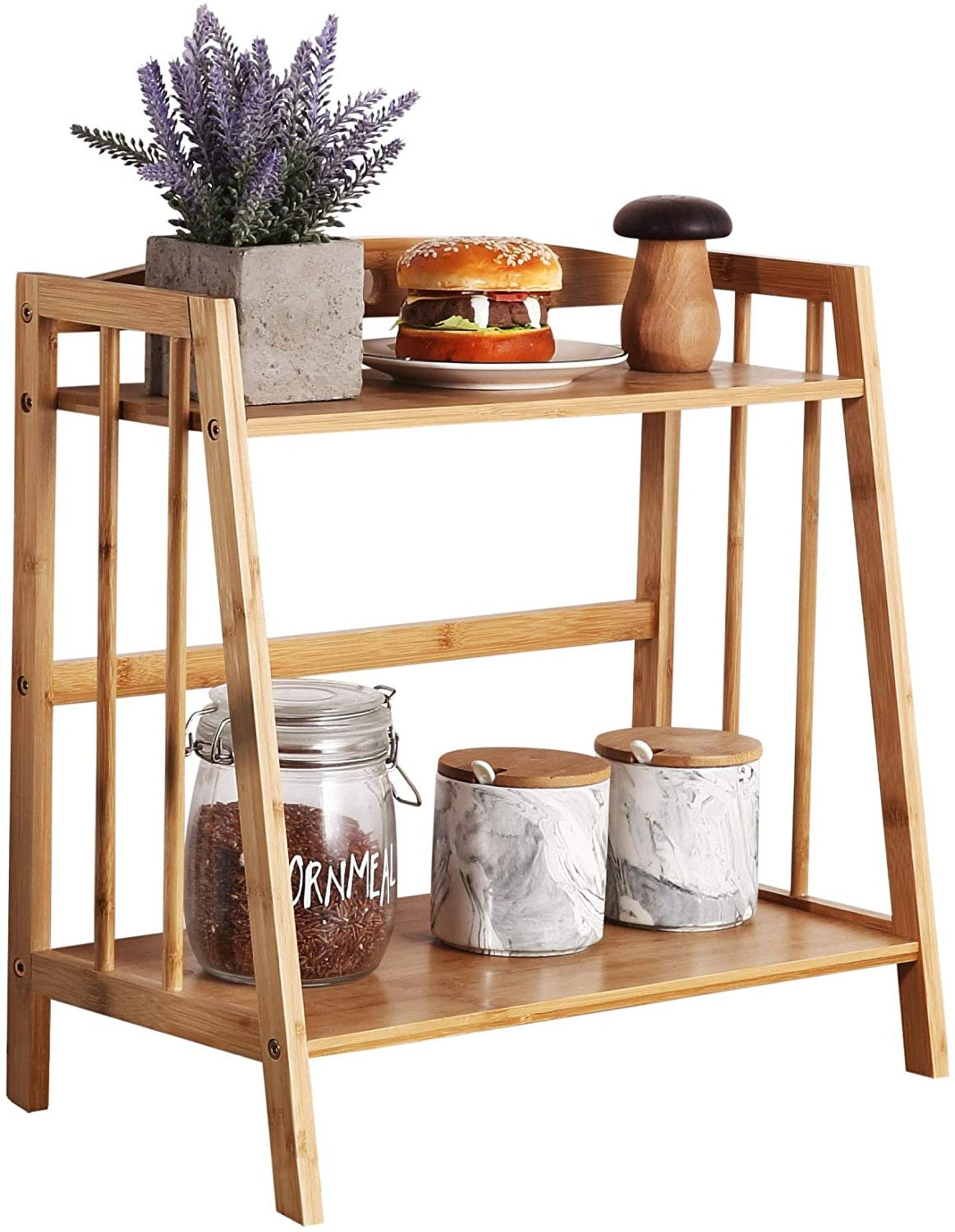 Bamboo Spice Rack Storage Shelves3 tier Standing pantry Shelf Etsy