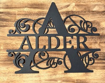 Metal Monogram Sign, Personalized Family, Metal Initial, Custom Monogram Sign, Metal Monogram, Family Name Sign, Personalized Name