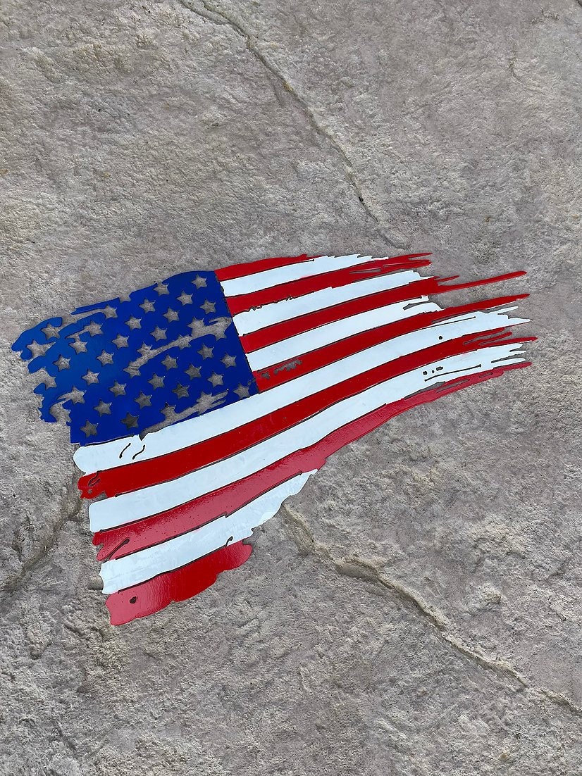 Metal American Flag Wall Art, USA Flag Metal Sign, Patriotic Metal Wall ...