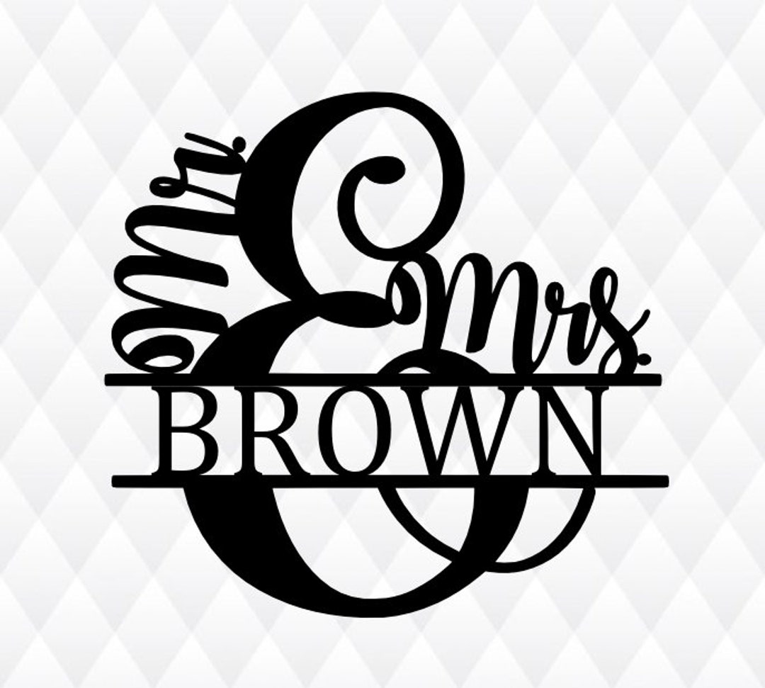 Mr and Mrs Sign, Custom Metal Name Sign, Laser Cut Metal Wall Art ...