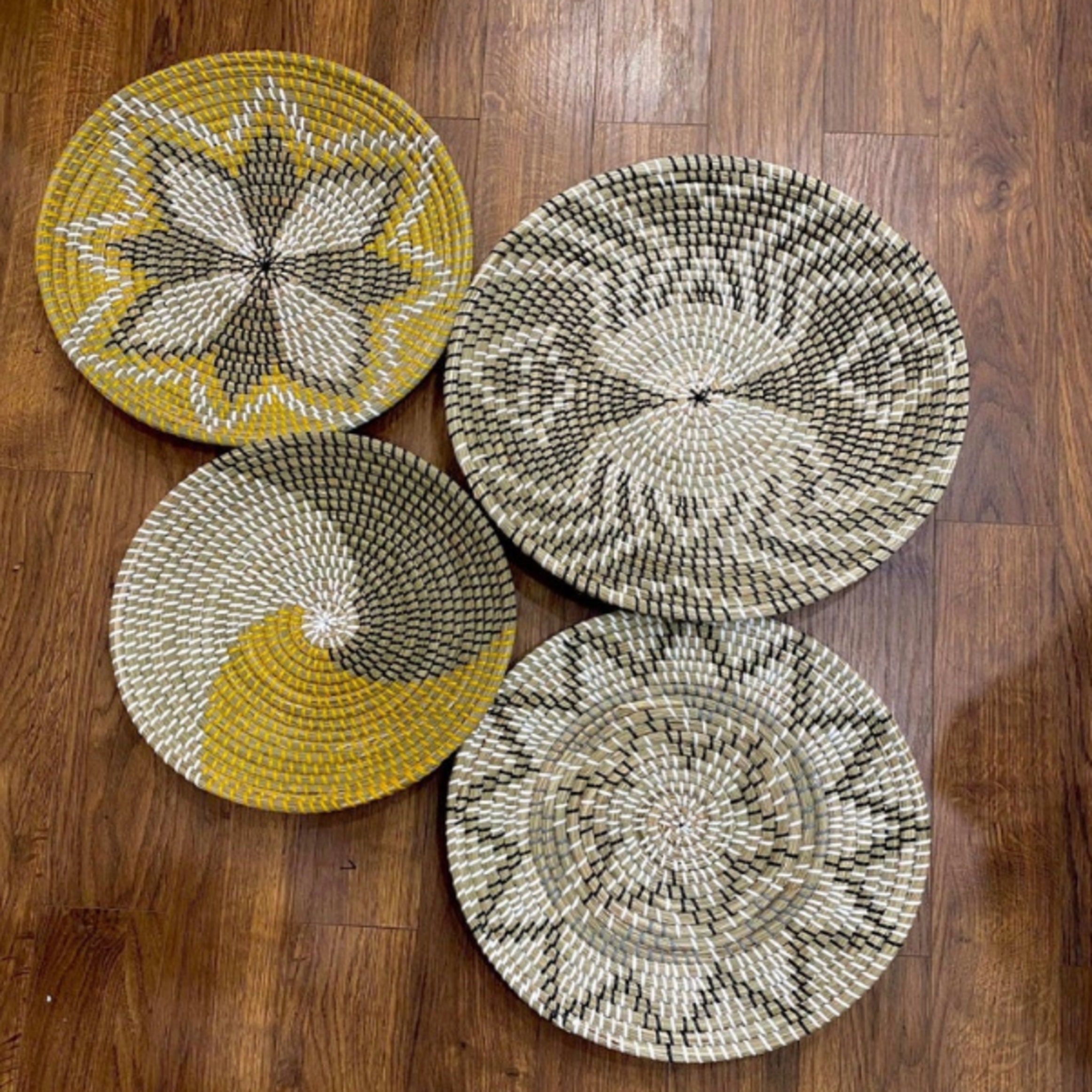 Basket Wall Decor Set of 4 Wall Baskets Hanger Wall Plate Etsy