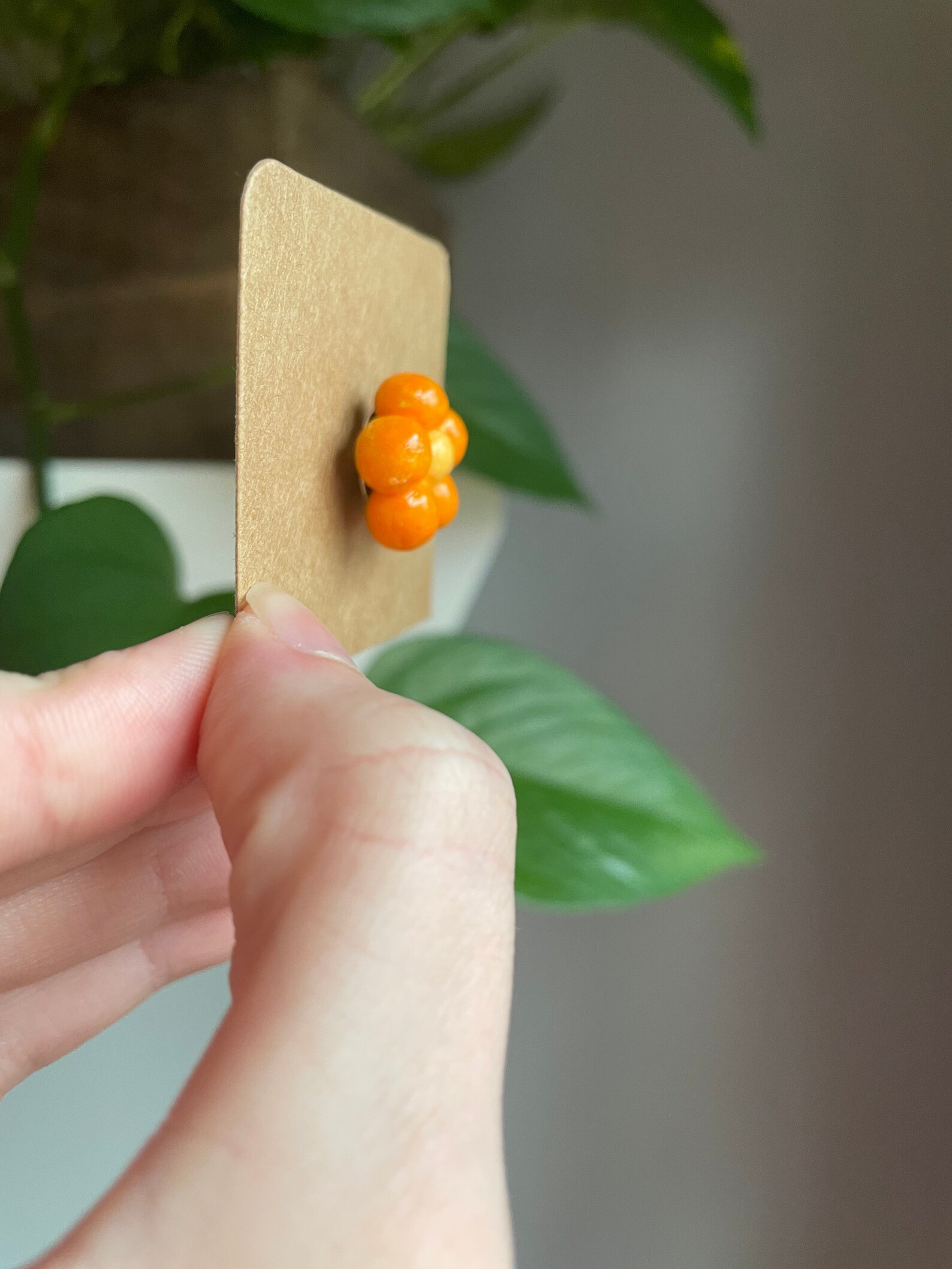 Orange Flower Pin // Handmade Clay Pin Cute Clay Pin Polymer Etsy