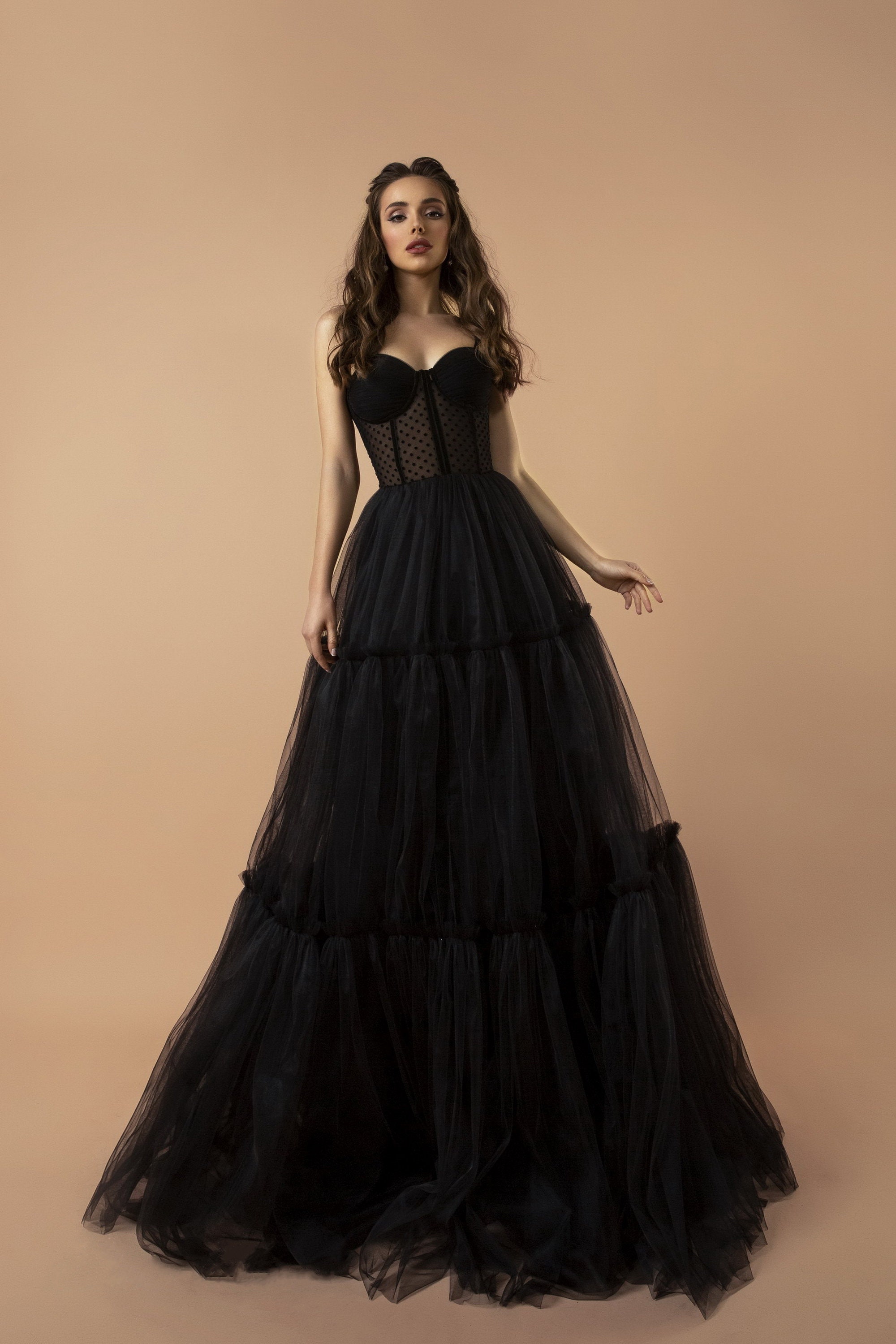 Black Dress Tulle Dress Maxi Dress ...