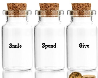 Kids Saving Jar Decals, Money Labels (Set of 3)