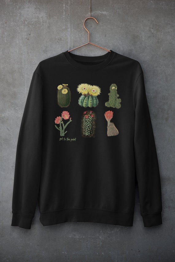 Get to the Point Vintage Cactus Print Recycled Sweatshirt Funny Botanical  Sweatshirt for Nature Lovers Cozy Relaxed Fit Unisex Crewneck - Etsy