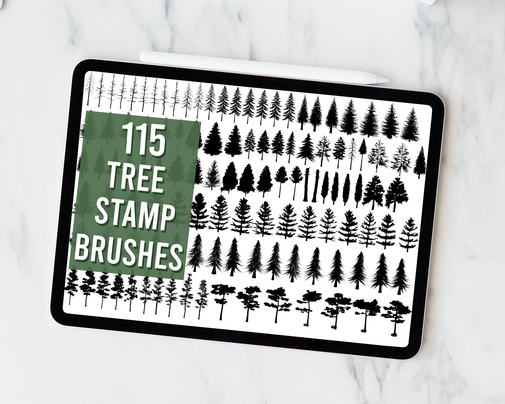 Pine Scenery Transparent Rubber Stamps Seal for DIY Scrapbooking Tree Fox Background Clear Stamps for Card Making and Photo Album Decorations 