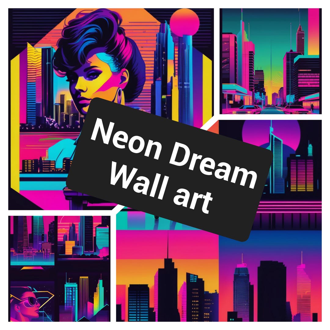 Neon Dream 1980s Inspired Wall Art Digital Download - Etsy