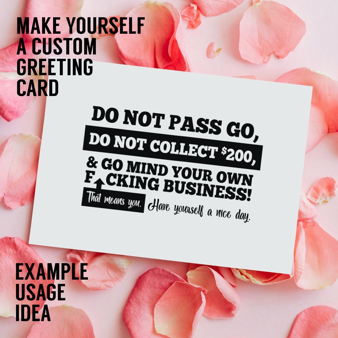 Do Not Pass Go Do Not Collect 200 Dollars Adult Humor Etsy