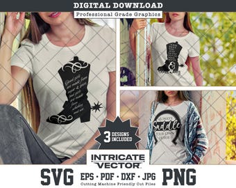 Cowgirl SVG Bundle, Sugar Spice Whiskey Ice, Boots, Saddle Horse (Digital Download)