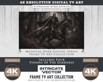 Medieval Dark Gothic Frame TV Art Collection, 4K Ultra HD 16:9 JPG set, Black Knight, Visions Of The Darkness - Chapter 1 (Digital Download)