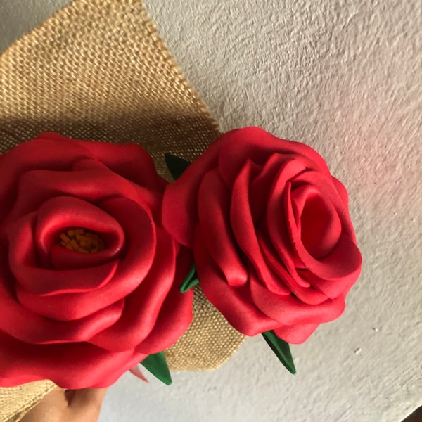 Rosas Rojas en Goma Eva