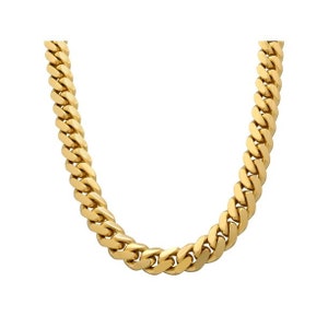 14ct 9MM Gold Cuban Link Chain Necklace for Men/Women Real 9MM 14K Karat Heavy w Solid Thick Clasp Hip Hop