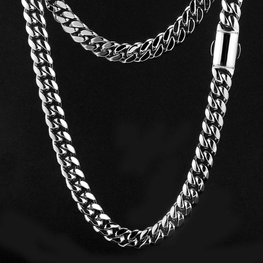 14MM 24K Cuban link chain necklace for men and women Hip hop Miami cuban  link Fashion Jewelry Diamond Cut Heavy 22 Inch 