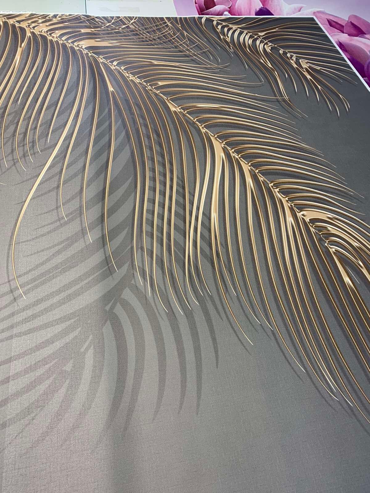 Gold Palm Leaves on Black Background Removable Wallpaper Gold Etsy