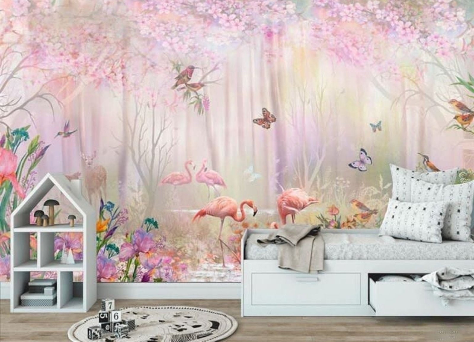 Fairy Forest Flamingo Peel and Stick Wallpaper for Kids Pink - Etsy Fairy Forest Flamingo Peel and Stick Wallpaper for Kids Pink - Etsy