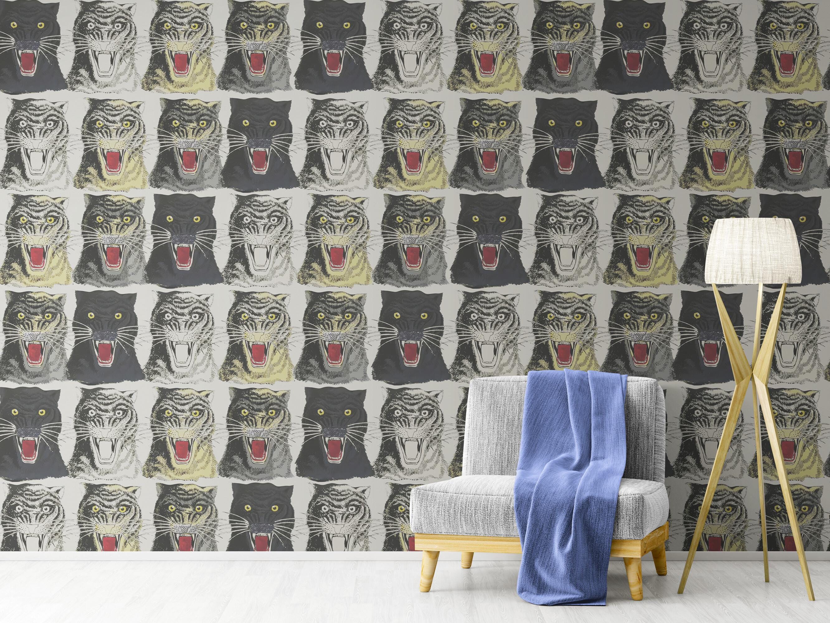 GUCCI 正規品 タイガーリーフ プリント ウォールペーパー 送料無料，お得 GUCCI 正規品 タイガー リーフ プリント ウォール