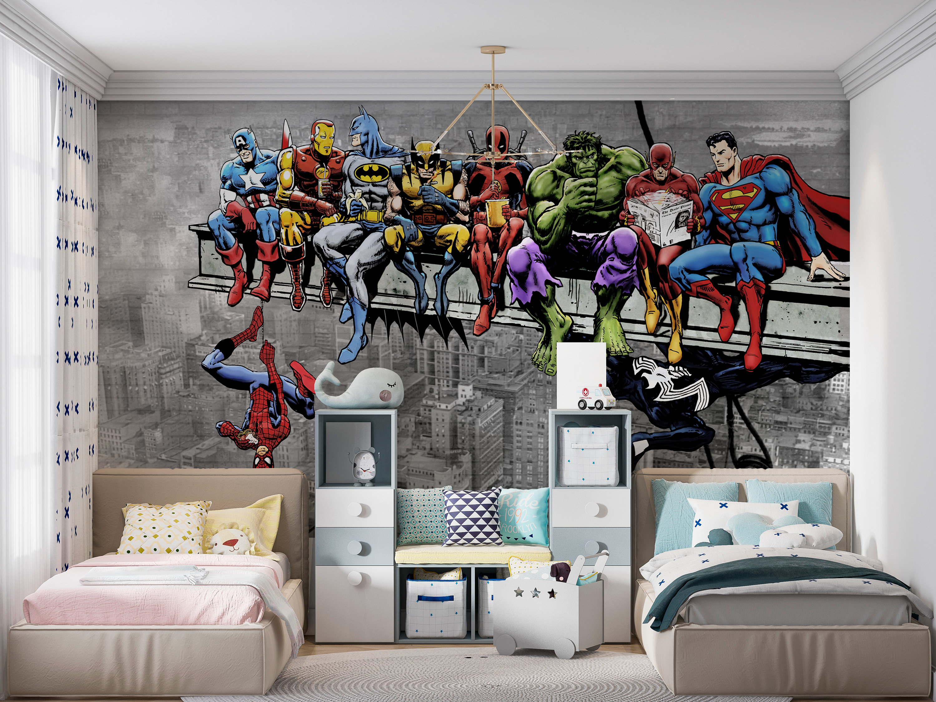 Superheroes Peel and Stick Wallpaper Removable Wallpaper Superhero ...