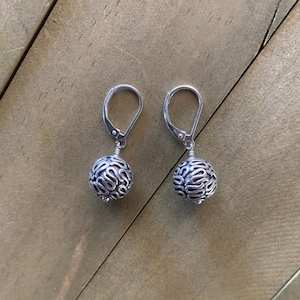 Bali Silver Bead Earrings