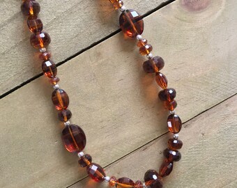 Random Garnet and Sterling Silver Necklace
