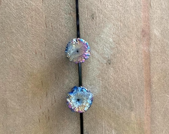 Rainbow Quartz Snowflake Post/Stud Earrings