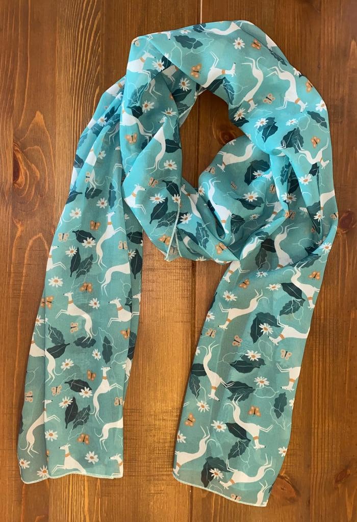 The Nosey Sighthound Scarf Teal