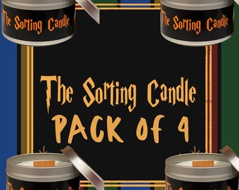 4-Pack SORTING CANDLE, Color Changing,Wood Wick,Halloween Decor, Fall Decor,Bookish Candle, Literary Candle, Book Lover Gift, HP,