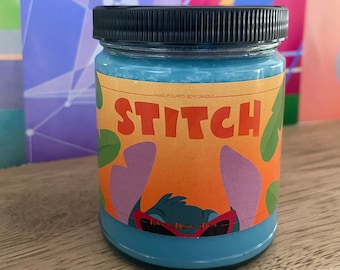 STITCH CANDLE, Disney-Inspired, 8 Ounce Soy Wax, Disney Inspired Home Decor, Gift, Ohana Means Family, Housewarming Gift, Polynesian Resort