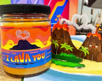 I LAVA YOU Candle | Disney Pixar Candle Inspired | Volcano| Anniversary Gift | House Warming | Mother's Day| Soy Wax| Tropical Scent|For Her