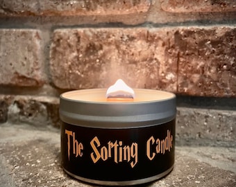 The SORTING CANDLE, Color Changing,Wood Wick,Bookish Candle, Literary Candle, Book Lover Gift, Mothers Day Gift, Anniversary Gift, HP,