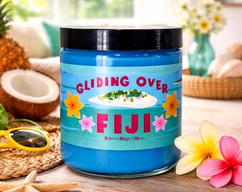 Gliding Over Fiji Candle, Fresh Ocean Scent, Soaring Ride Candle, Beach Theme Park Candle Gift, Theme Park Gift, Coconut Soy Wax Candle