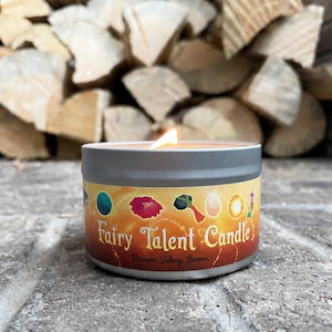 Fairy Talent Reveal Candle, Color Reveal, Wood Wick, Cinnamon Scent, Quiz Candle, Fairy Core, Cottagecore Home, Fantasy Candle Gift