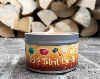 Fairy Talent Reveal Candle, Color Reveal, Wood Wick, Cinnamon Scent, Quiz Candle, Fairy Core, Cottagecore Home, Fantasy Candle Gift