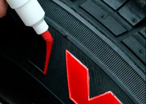 Red Rubber Tire Marker Permanent Paint Pen Oil Based Waterproof