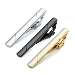 Men's Gold Black Silver & Blue Necktie Tie Clip Bar Clasp Clamp Pin Stainless Steel Choose