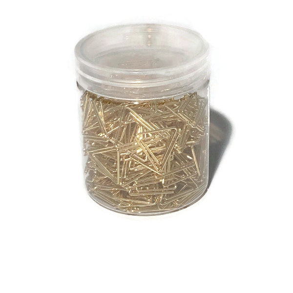 500 Piece Gold Premium Paper Clips, Smooth Stainless Steel Small Triangle Shape
