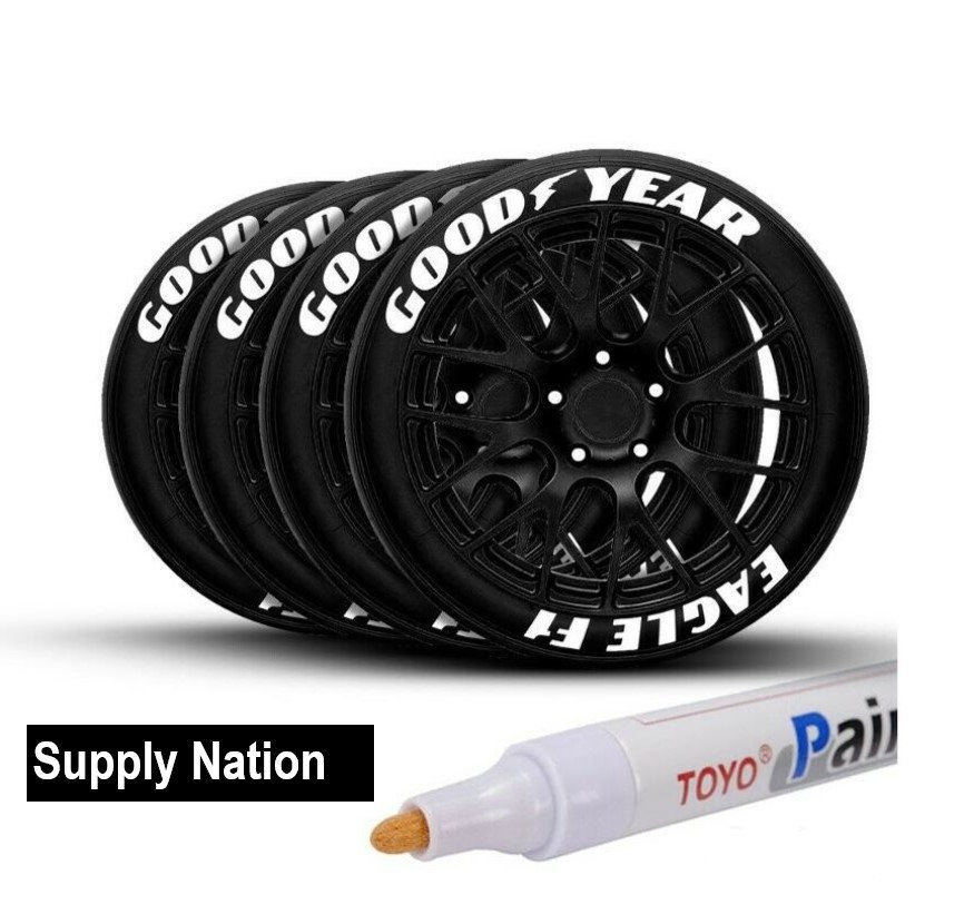 Car Tire Paint Pen,Tire Paint Marker White for Car Tire Lettering with  Weatherproof Ink,Waterproof Non-Fading