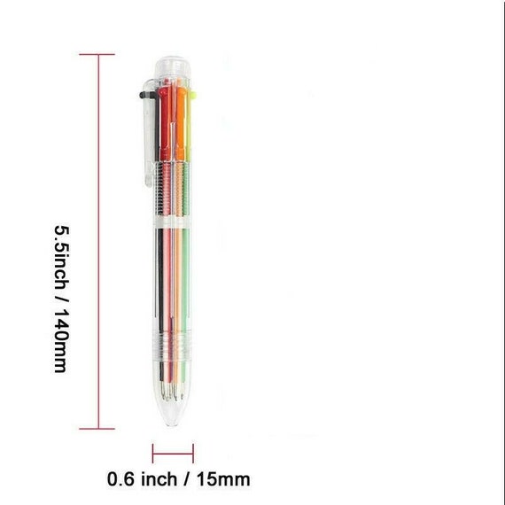 6 Pack 0.5mm 6-in-1 Multicolor Ballpoint Pen 6 Colors Retractable Ballpoint  Pens (6 Pack) 