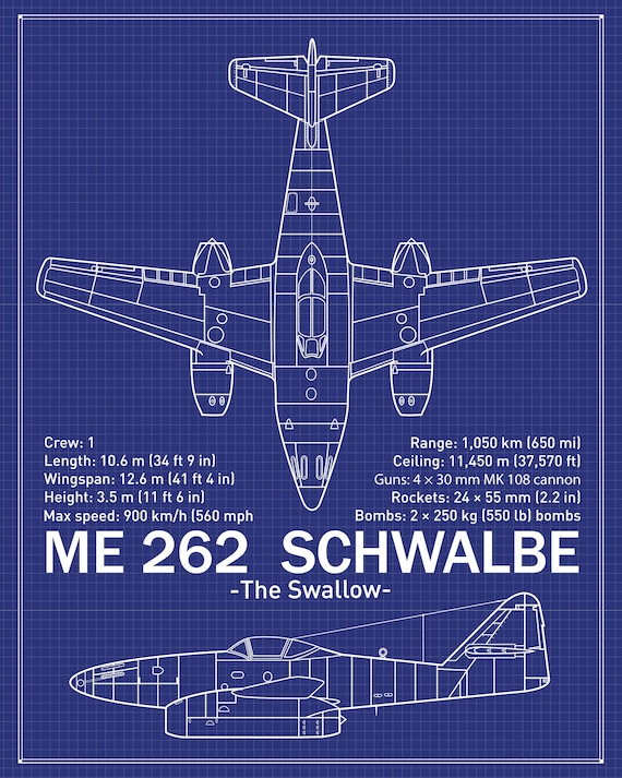 Giclee Print of an ME262 Schwalbe Jet Fighter. - Etsy