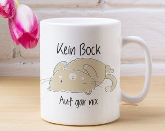 Tasse mit Spruch | Tasse für Kaffeeliebhaber | Tasse für Büro | für Katzenliebhaber | Tasse mit Katze | Kein Bock auf gar nix | Top Geschenk