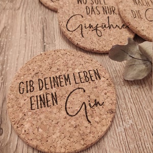 Cork coaster with different sayings - Gin Tonic coaster for glasses - great gift - Ecological natural product