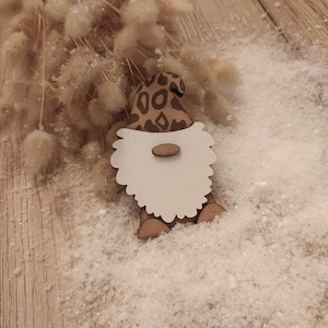 Christmas ball for children - Wichtel ornament made of wood in 2 colors