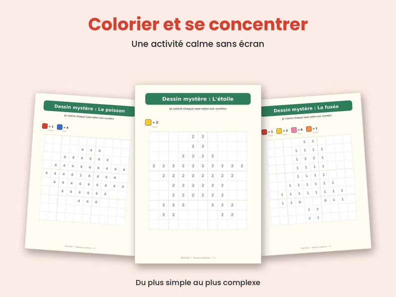 Printable PDF Children's Coloring by Numbers, Mystery Pixel Art ...