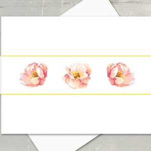 Watercolor Pink Roses Note Cards: Stationery Set
