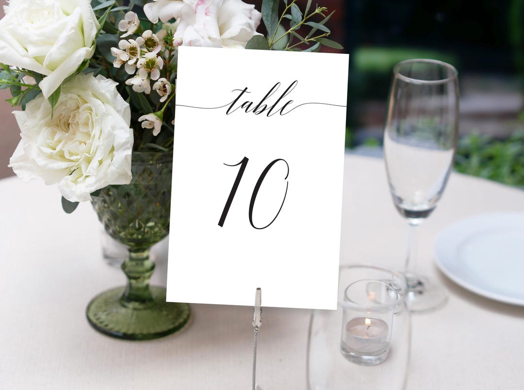 Elegant Table Numbers | Wedding Reception Decor (4x6) - Etsy