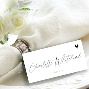 FRANCIE: Calligraphy place card for weddings and other events. Meal choice and/or table number optional. Elegant & sophisticated. 25 minimum