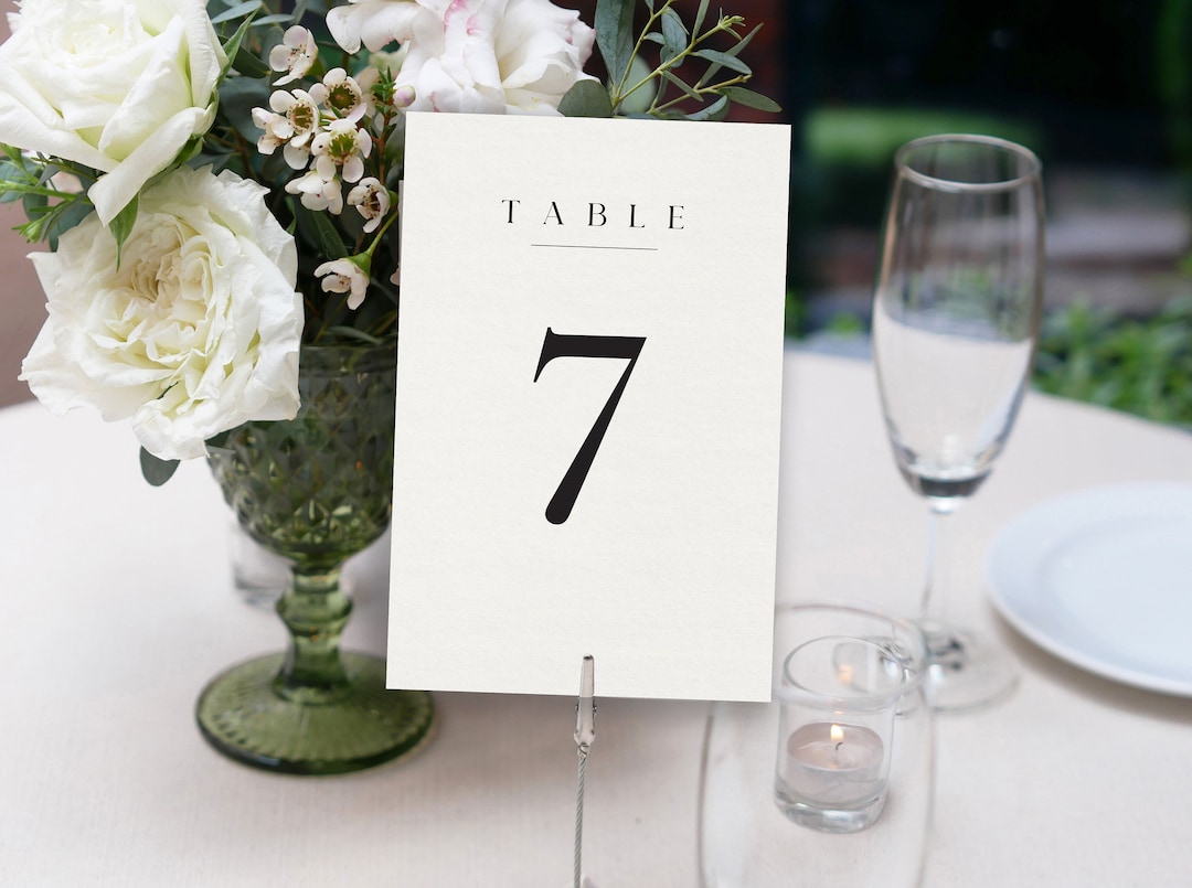 Elegant Table Numbers: Modern 2 | Wedding Reception Decor (4x6) - Etsy