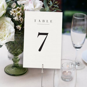 Elegant Table Numbers: Modern 2 | Wedding Reception Decor (4x6)